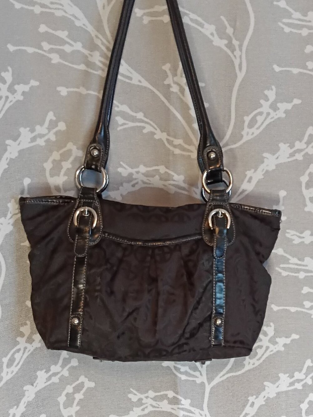 Giani Bernini Black Signature Monogram Jacquard Shoulder Bag - Picture 3 of 12
